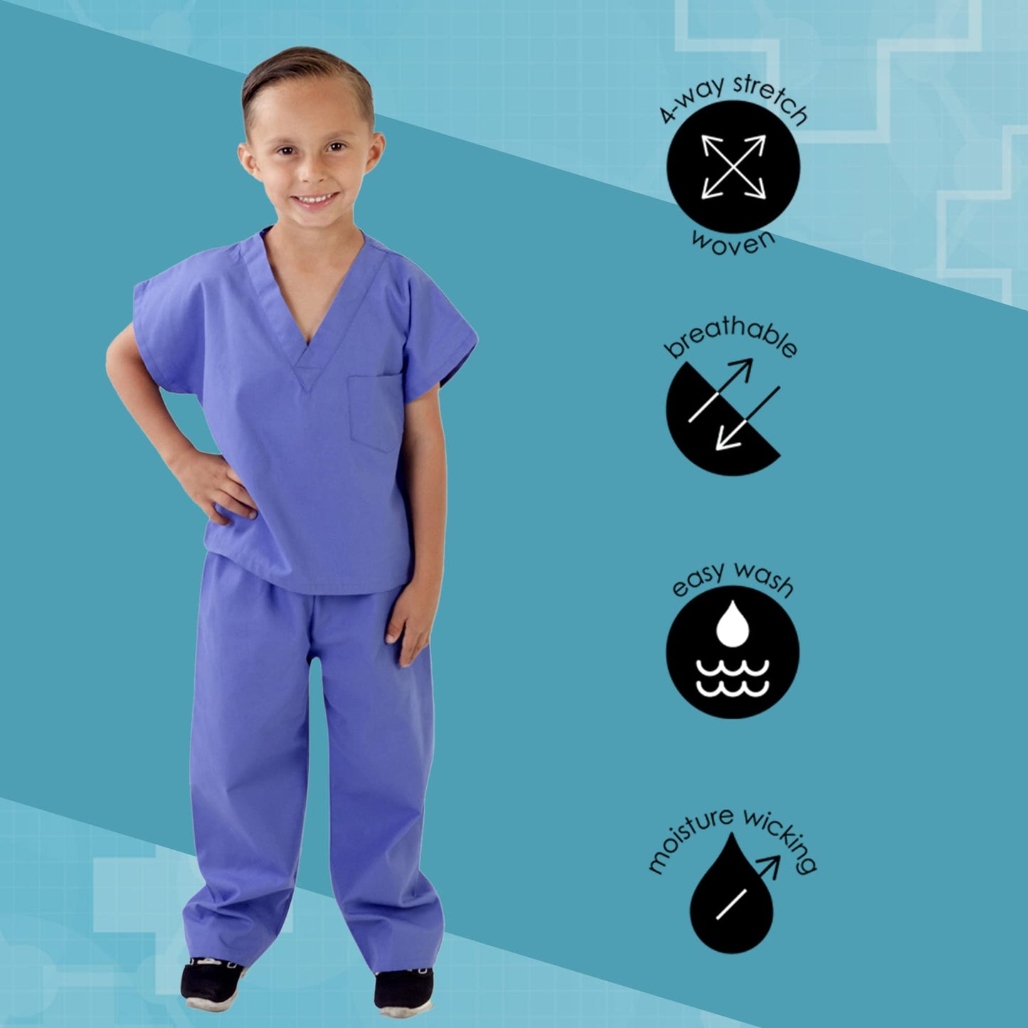 Active Uniforms Kids Scrubs Set Super Soft Children Scrub Set 12/14, Ceil