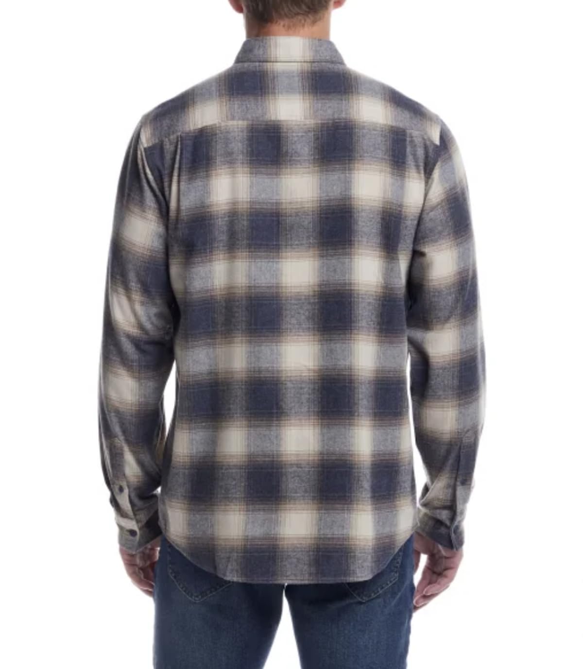 Weatherproof Vintage Men's Casual Button Down Long Sleeve Soft Brushed Plaid Flannel Shirt (US, Alpha, X-Large, Regular, Regular, Blue)