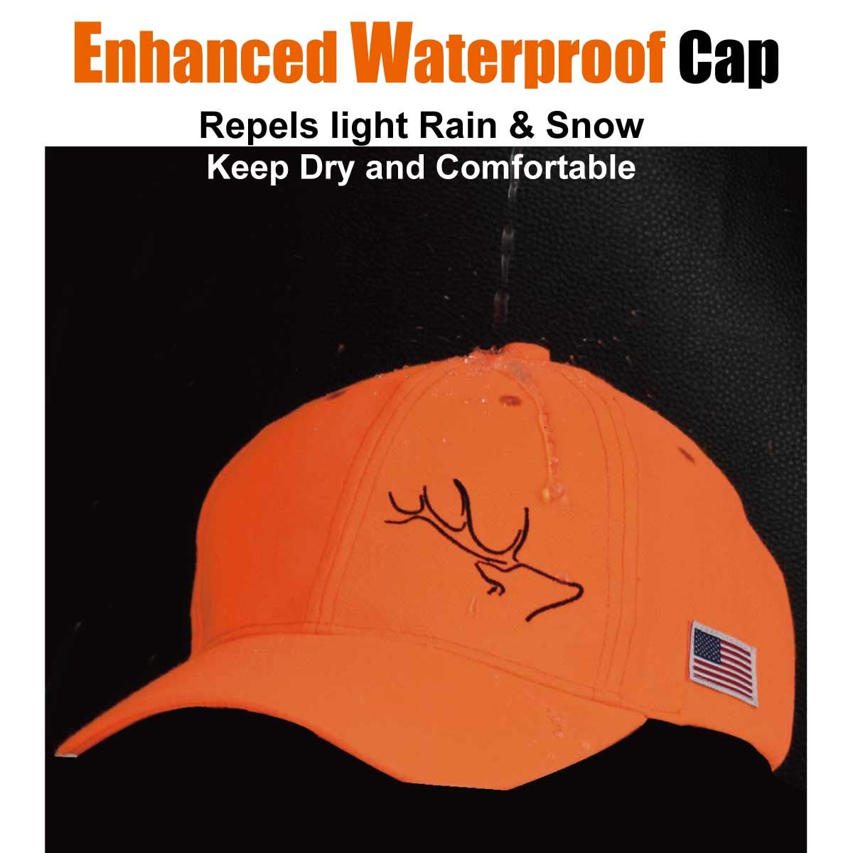 EDTREK High Performance Hat for Hunter and Angler - Waterproof Hunting Cap, Fishing Cap, Outdoor Cap (Hunter Safety Blaze Orange)