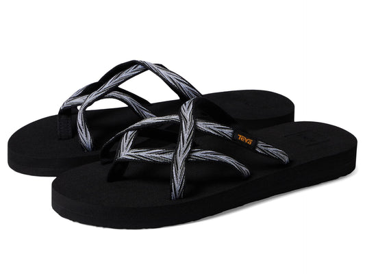 Teva Women's Olowahu Sandal, Palms Black/White, 11