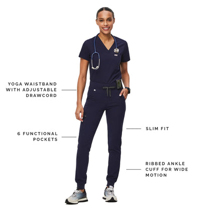 FIGS Zamora Jogger Style Scrub Pants for Women - Navy, XX-Small Petite