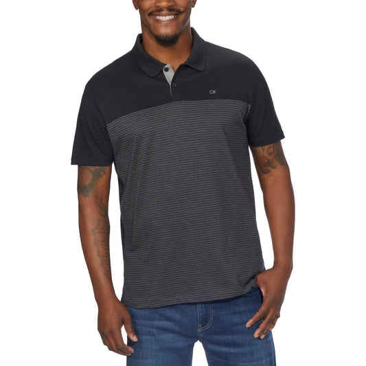 Calvin Klein Men's Polo (Black,Large)