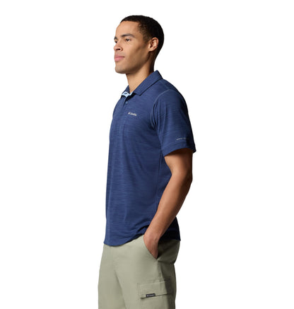 Columbia Mens Sage Peak Knit Polo, Dark Mountain Heather, Small