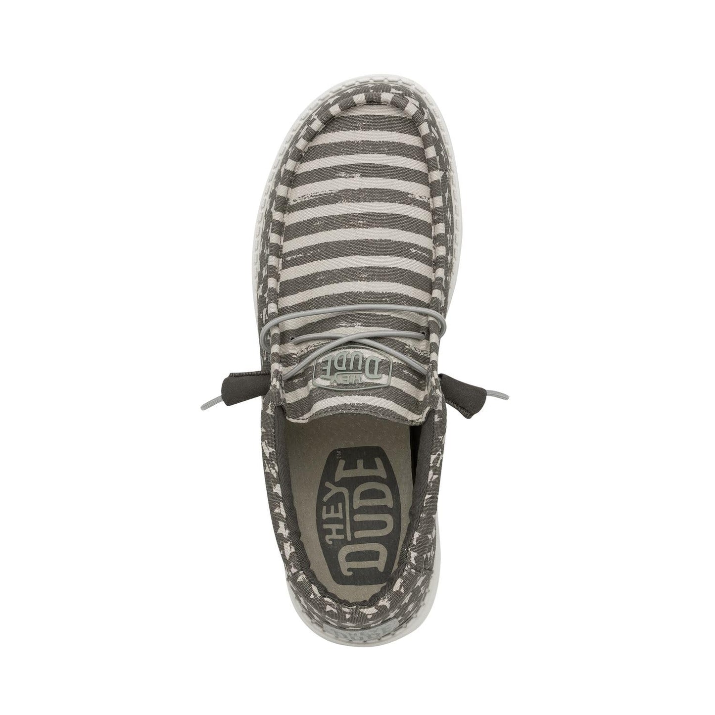 HEYDUDE Men's Wally Greyed Patriotic Size 8 | Men’s Shoes | Men's Lace Up Loafers | Comfortable & Light-Weight