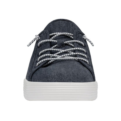 HEYDUDE Men's Cody Craft Slip On Sneaker, Navy Size 14 | Casual Textile Shoe with Elastic Laces & EVA Outsole