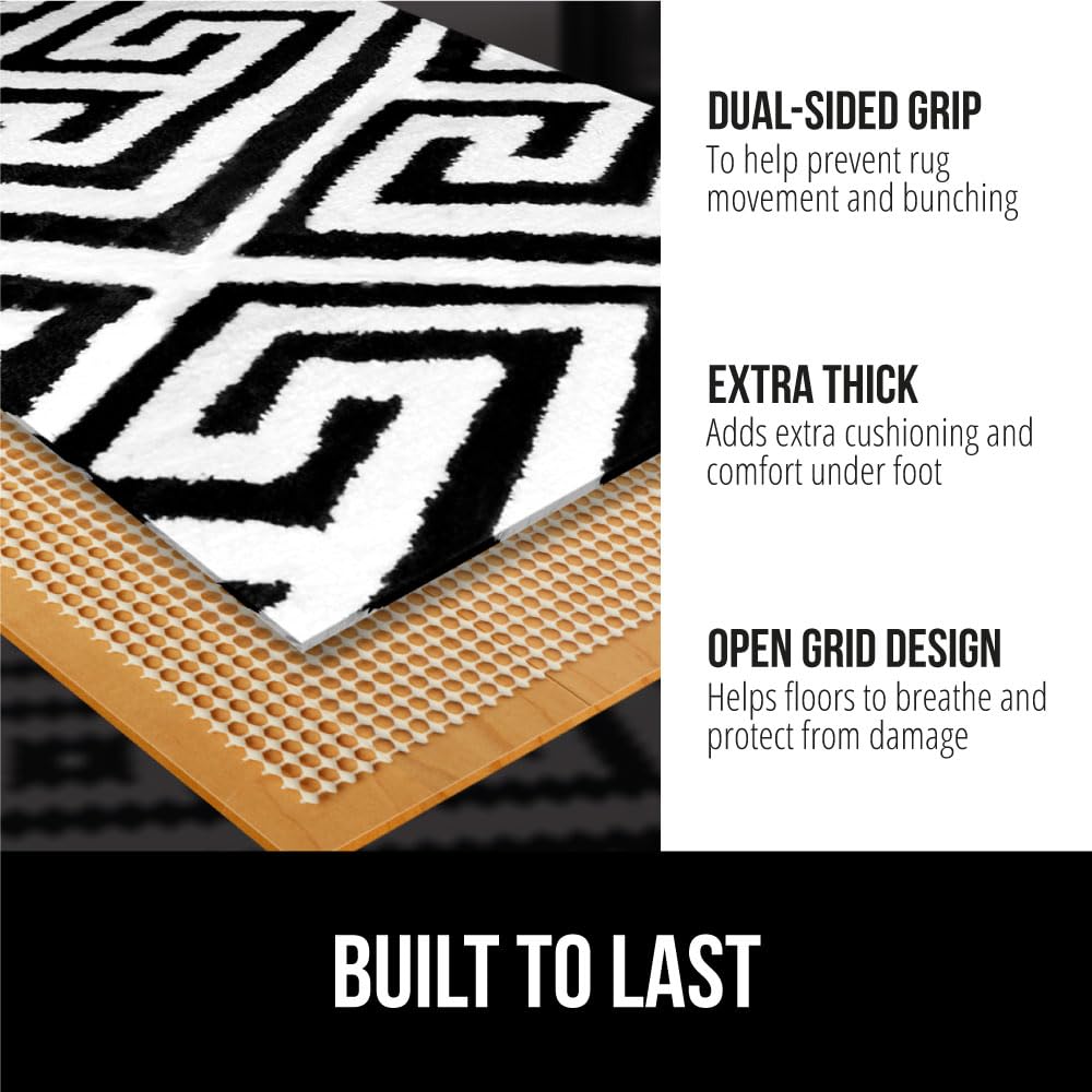 The Original Gorilla Grip Extra Strong Rug Pad Gripper, 8 FT Round, Grips Keep Area Rugs in Place, Thick Slip and Skid Resistant Pads for Hard Floors Under Carpet Mat Cushion and Hardwood Protection
