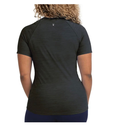 Spyder Active Women's Short Sleeve Active Tee Shirt (US, Alpha, Small, Regular, Regular, Black Heather)