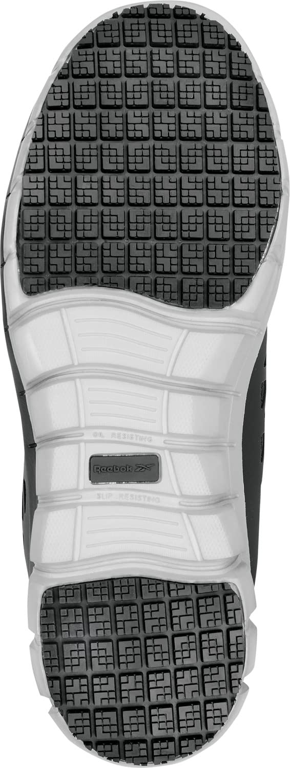 Reebok Work Sublite Cushion Work, Men's, Black/Gray, Athletic Style, MaxTrax Slip Resistant, Soft Toe Work Shoe (7.5 M)