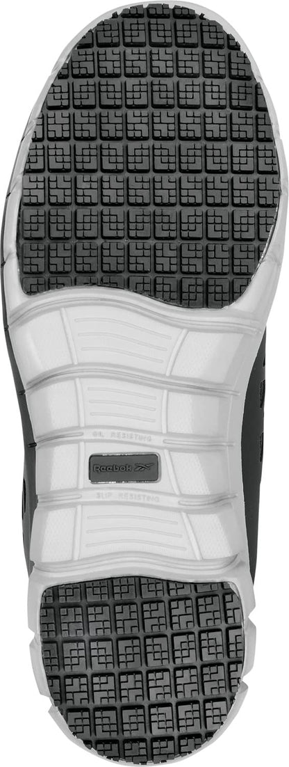 Reebok Work Sublite Cushion Work, Men's, Black/Gray, Athletic Style, MaxTrax Slip Resistant, Soft Toe Work Shoe (7.5 M)