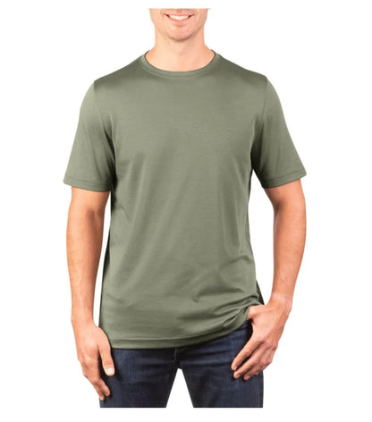 KIRKLAND Signature Men's Short Sleeve Pima Cotton Tee Shirt (US, Alpha, Small, Regular, Regular, Green)