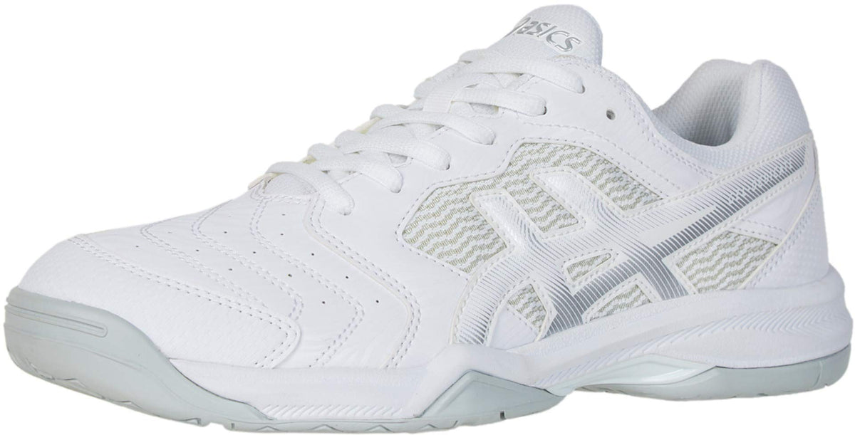 ASICS Gel Dedicate 6 Mens Tennis Shoe - White/Silver - Size 6.5