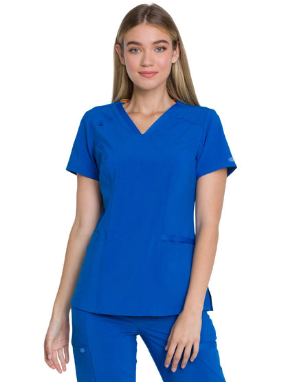 Dickies EDS Essentials Women Scrubs Top V-Neck DK735, S, Royal