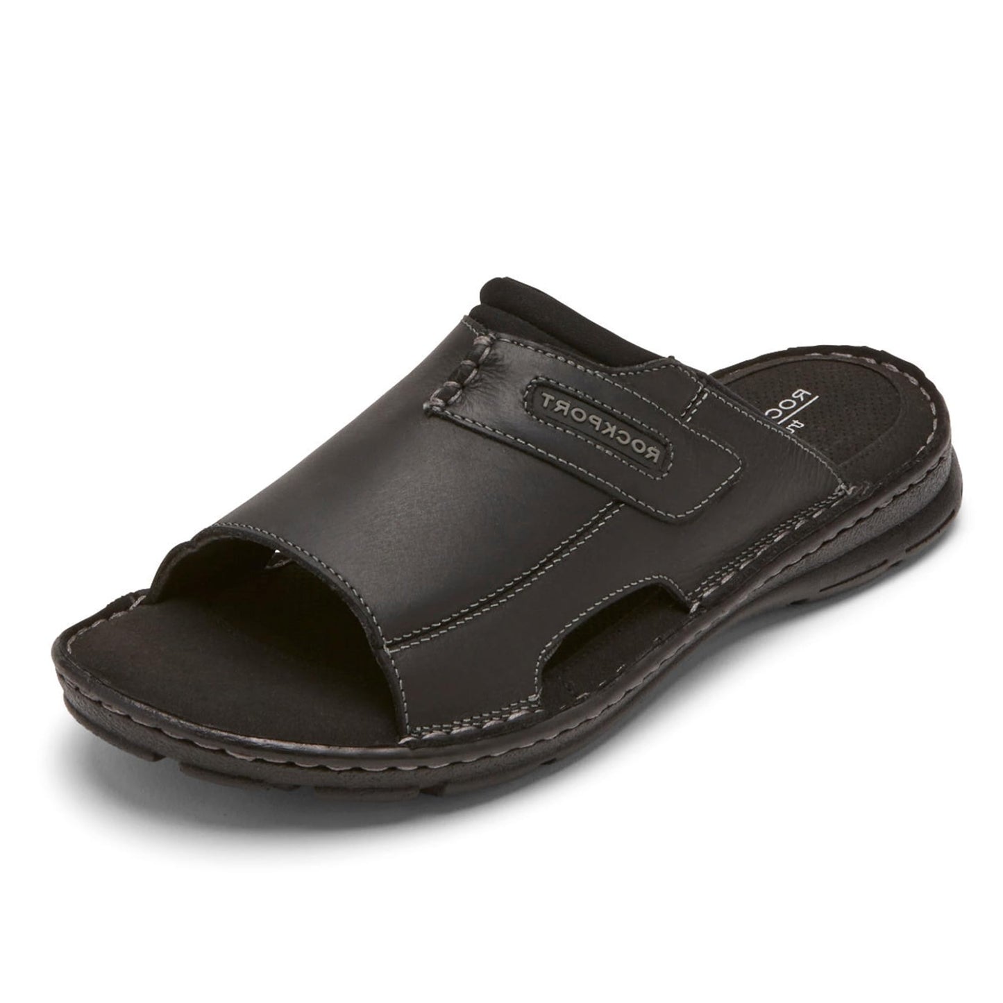 Rockport Men's Darwyn Slide 2, BLACK LEA II, 9.5
