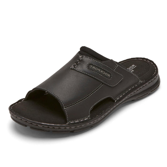 Rockport Men's Darwyn Slide 2, BLACK LEA II, 9.5