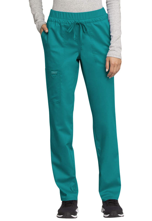Scrubs for Women Workwear Revolution, Drawstring Cargo Pants WW105P, XS Petite, Teal Blue