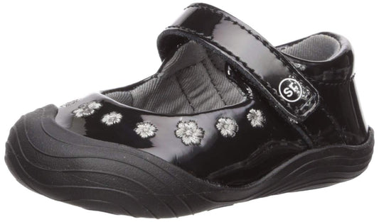 Stride Rite Baby Girls SR Mira Mary Jane Flat, Black, 1 Infant