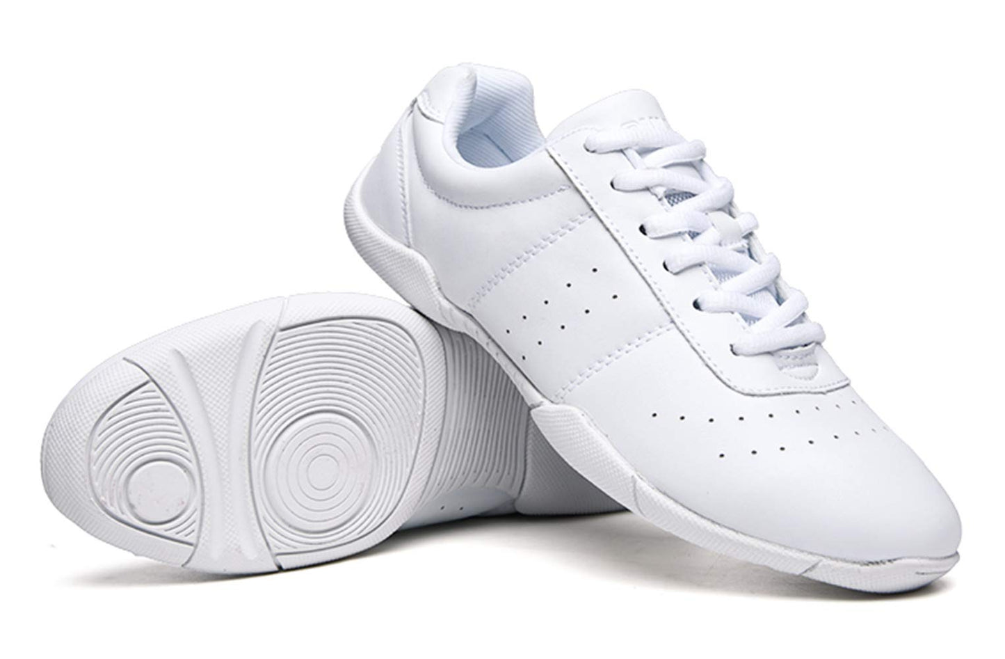 Lnafan Women’s Girls’ Lace-Up Gym Sport Aerobics Cheerleading Dance Shoes Training Sneakers White Size 7.5M