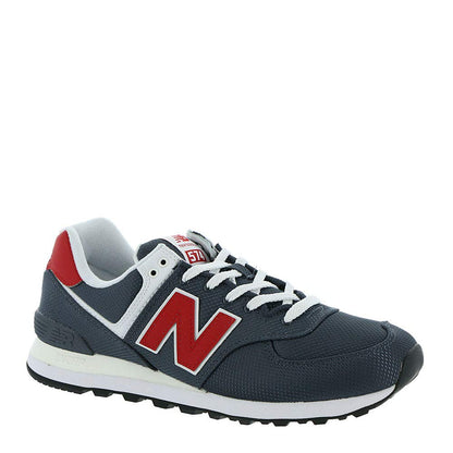 New Balance Men's 574 V2 Sneaker, Thunder/Team Red, 4.5 Wide