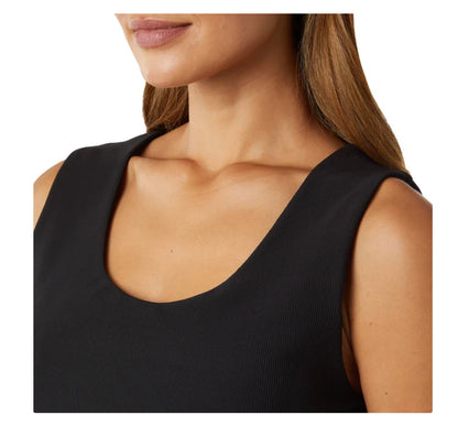 32 Degrees Cool Women's Ribbed Tank Top with Built in Bra (US, Alpha, Small, Regular, Regular, Black)