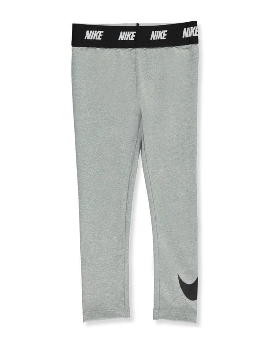 Nike Kids Girl's Sport Essentials Printed Leggings Little Kids Grey Heather 6