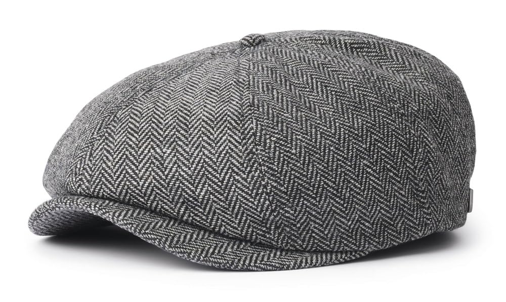 Brixton Men's Brood Snap Cap Medium Grey/Black – with Snap-Lock Brim