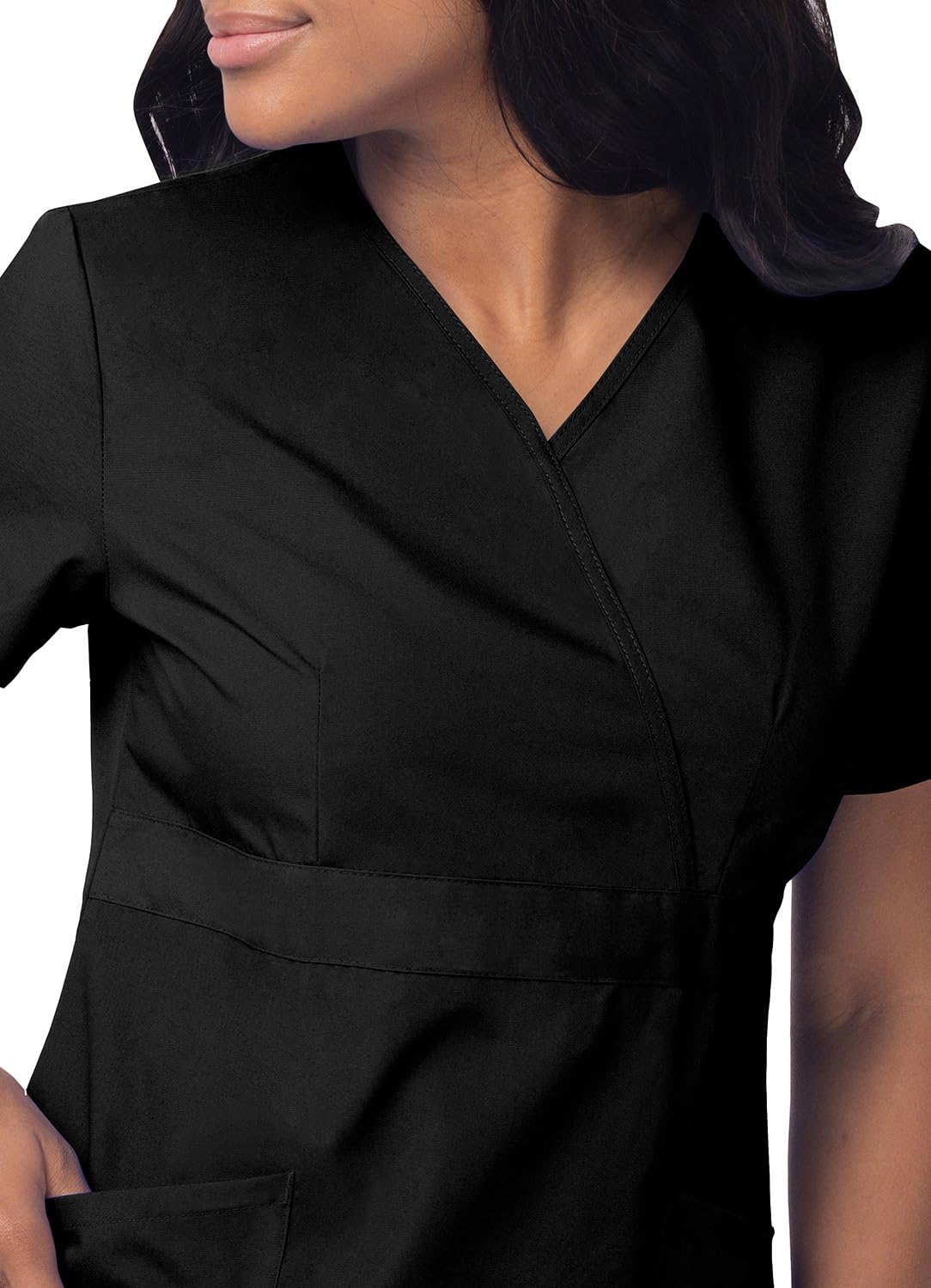 Sivvan Scrubs for Women - Mock Wrap & Cargo Pants Scrub Set - S8401 - Caribbean Blue - M