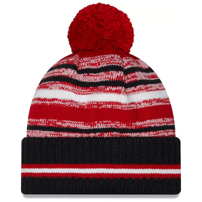 New Era Boston Red Sox Blue Cuff Cheer Beanie Hat with Pom - MLB Cuffed Knit Cap