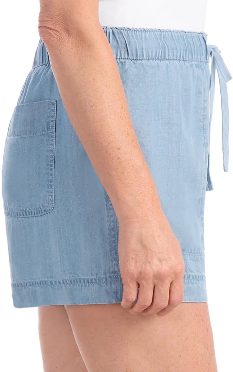 Hilary Radley Womens Lightweight Pull-on Tencel Short (US, Alpha, Large, Regular, Regular, Black)