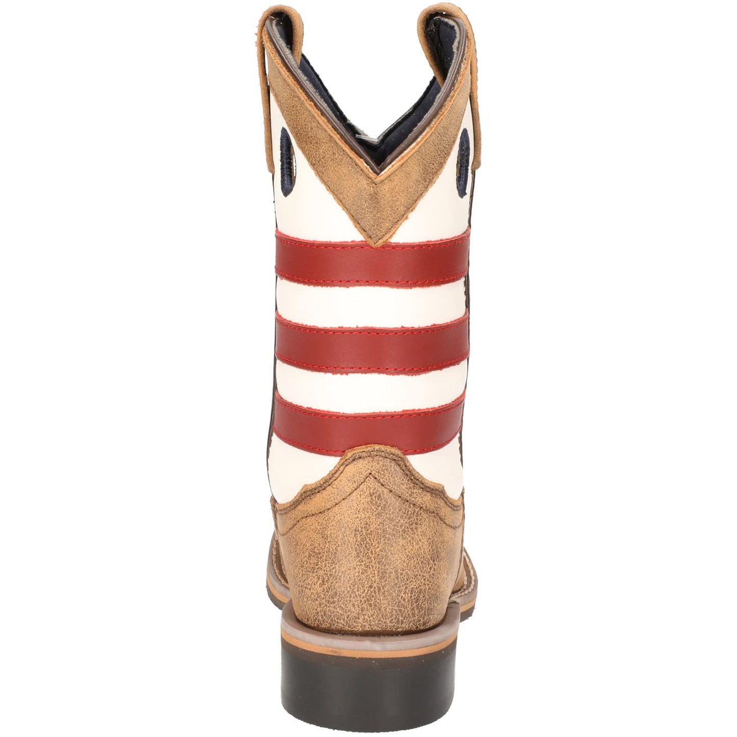 Smoky+Children%27s+Kid%27s+Stars+and+Stripes+Vintage+Brown+Leather+Western+Cowboy+Boot