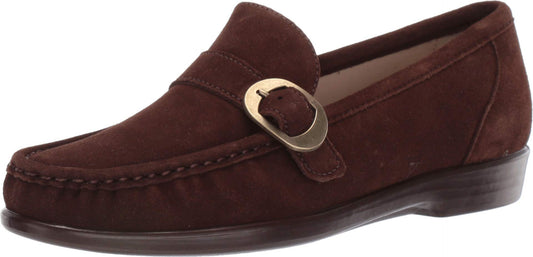 SAS Lara Comfort Loafer Brown Suede 7.5 WW - Double Wide (D)