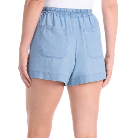 Hilary Radley Women's Pull-On Tencel Short with Pockets (US, Alpha, XX-Large, Regular, Regular, Light Blue (Light Denim))