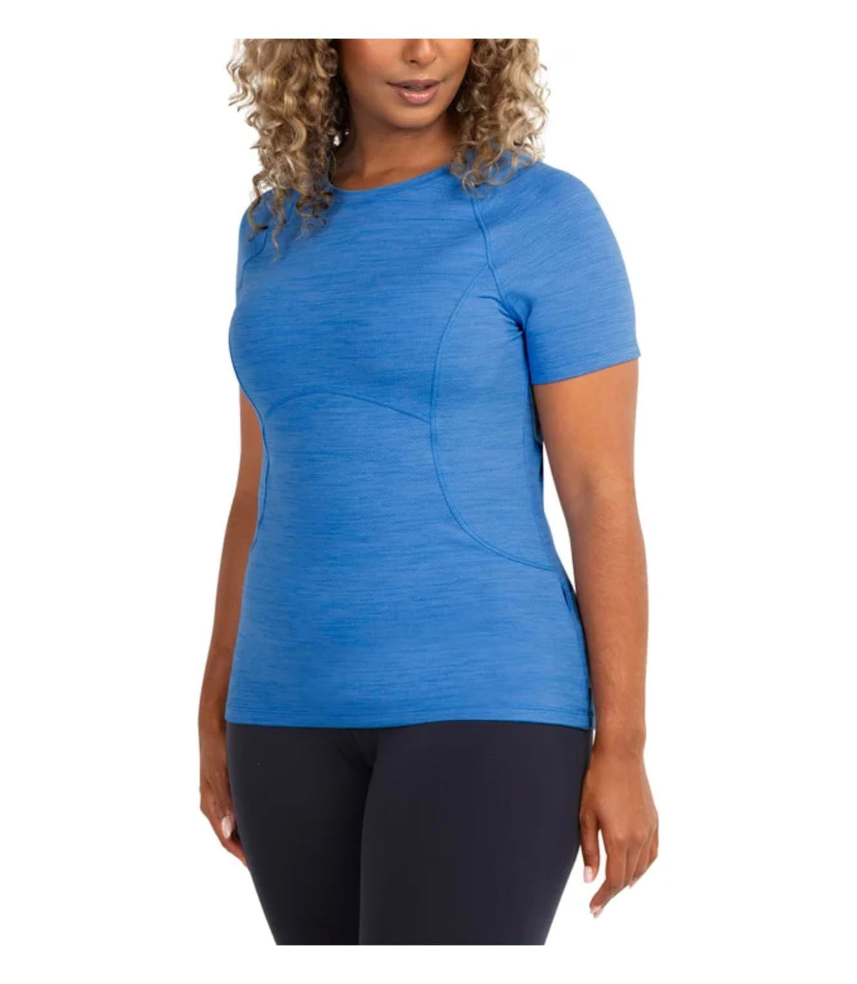 Spyder Active Women's Short Sleeve Active Tee Shirt (US, Alpha, X-Small, Regular, Regular, Blue Heather)