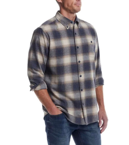 Weatherproof Vintage Men's Casual Button Down Long Sleeve Soft Brushed Plaid Flannel Shirt (US, Alpha, X-Large, Regular, Regular, Blue)