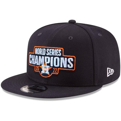 New Era Houston Astros 9FIFTY 2022 World Series Champions Snapback Cap, Adjustable Hat Navy Blue