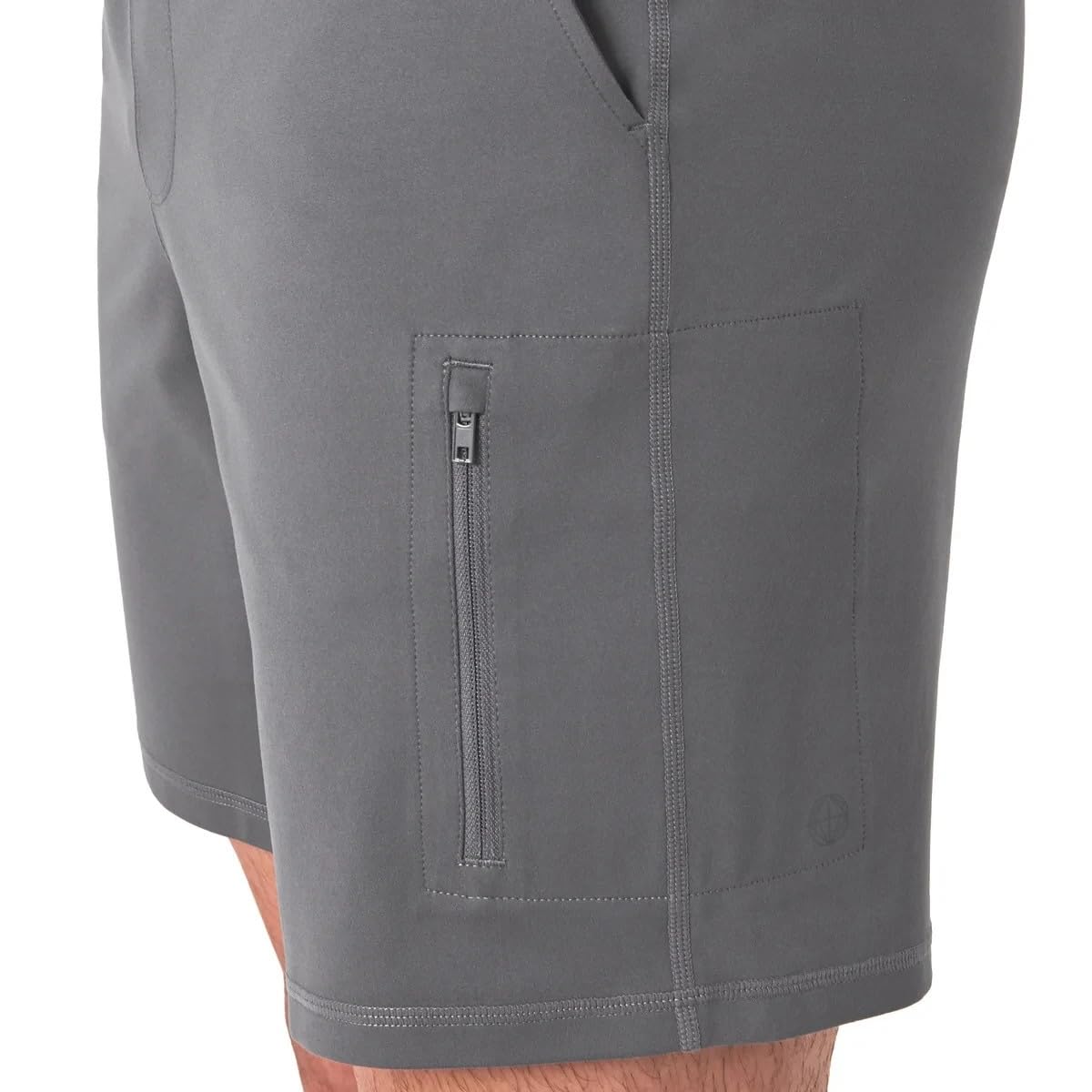 Mondetta Outdoor Project Men's Performance Active Short with Pockets (US, Alpha, Small, Regular, Regular, Gray)