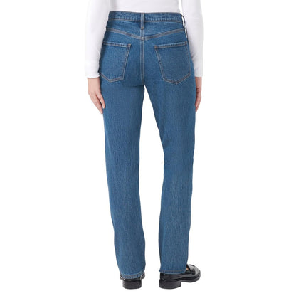 KIRKLAND Signature Women's High-Rise Straight Leg Jeans (US, Numeric, 6, Regular, Regular, Blue)