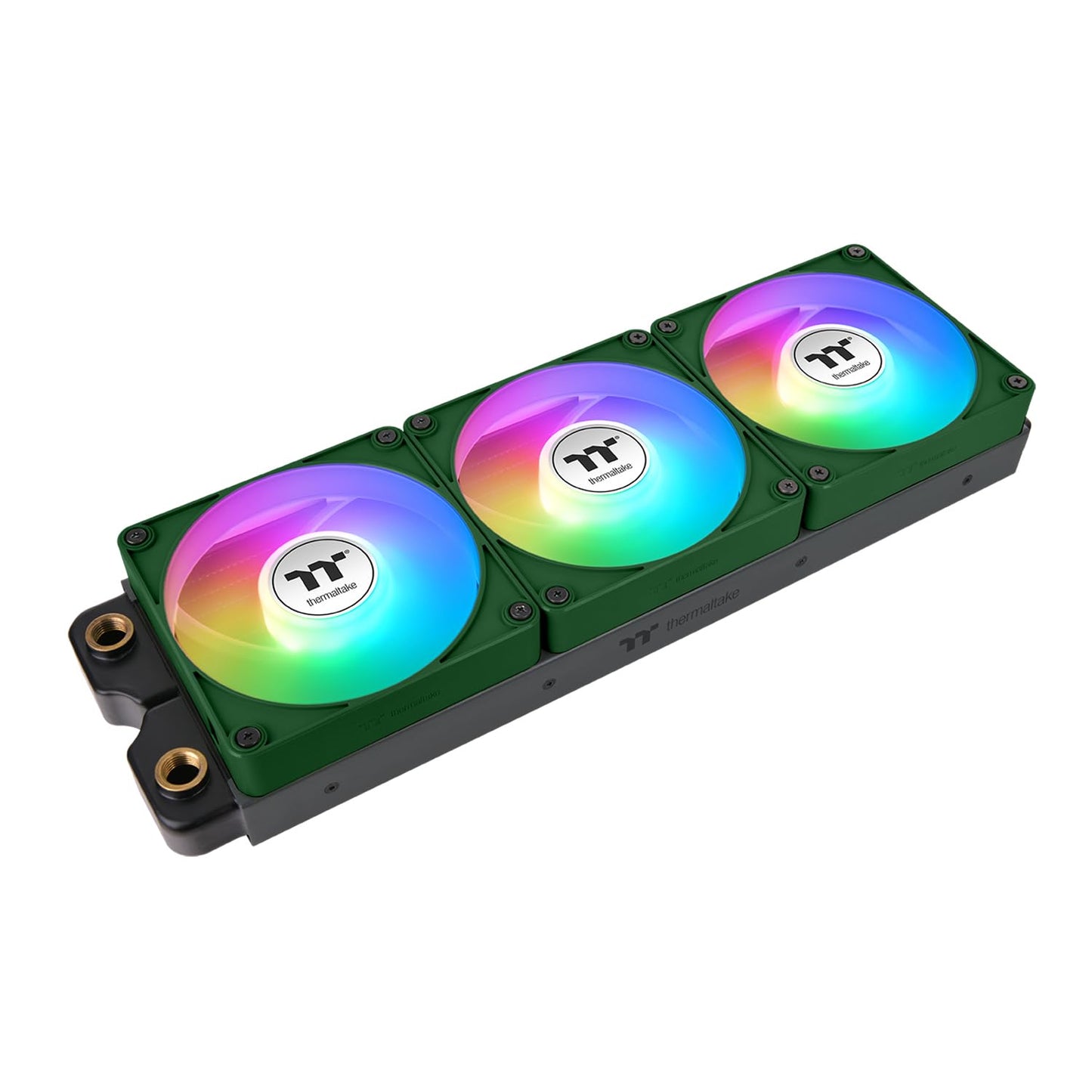 Thermaltake CT140 EX Reverse ARGB Sync PC Cooling Fan 3 Pack, 500~1800 RPM, 5V Mobo Sync, 16.8 Million Colors 9 LEDs, MagForce 2.0 Connectors, Hydraulic Bearing, Racing Green, CL-F230-PL14RG-A