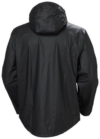 Helly-Hansen Workwear Voss Waterproof Mens Rain Jacket Featuring Full Stretch Fabric and Adjustable Hood, 990 Black - XS