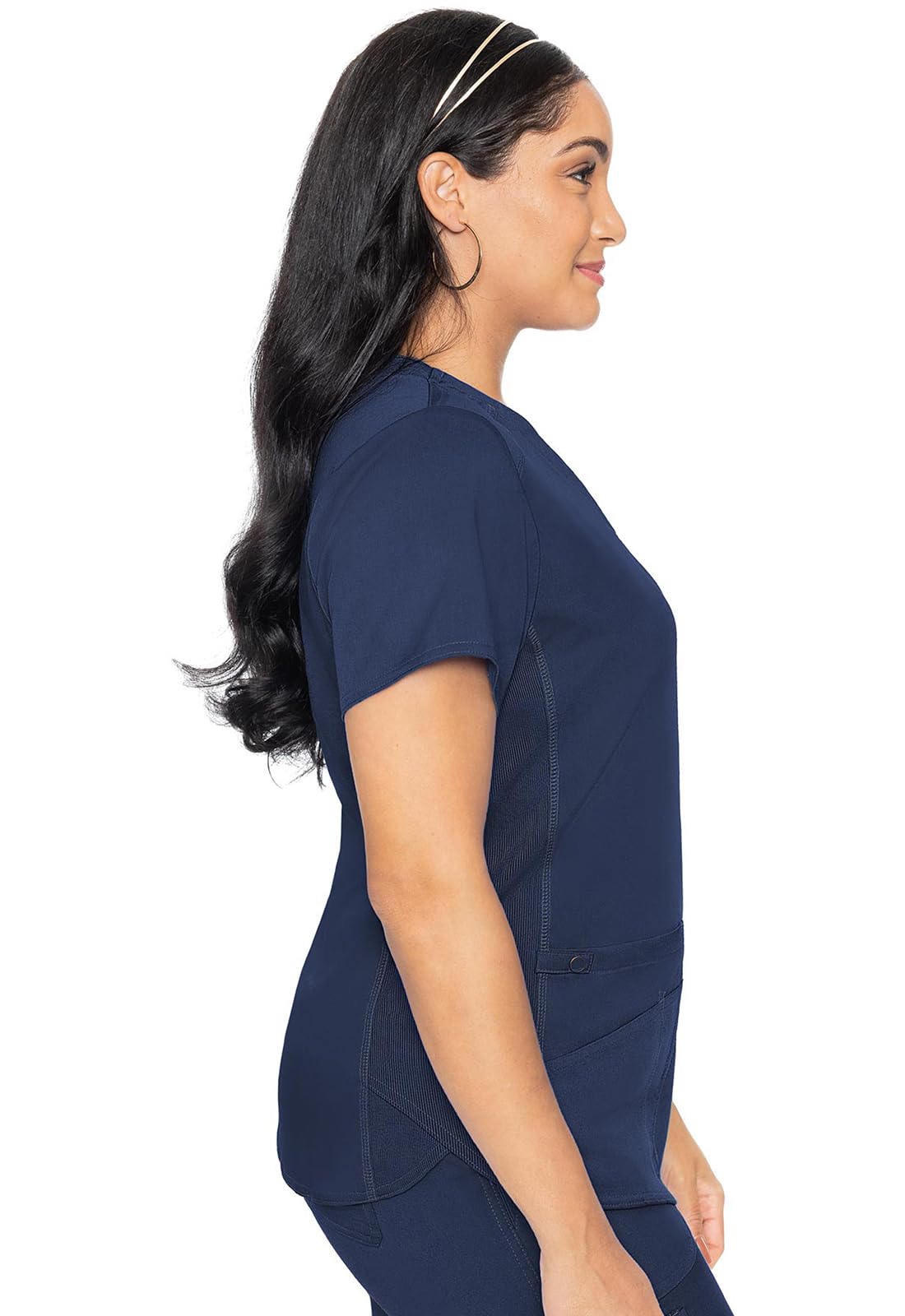 Med Couture Touch V-Neck Scrub Top for Women with 4 Pockets 3XL Navy