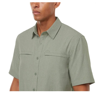 Orvis Men's UPF 30+ Quick Dry Moisture Wicking Button Up Short Sleeve Woven Tech Shirt with Pockets (US, Alpha, Large, Regular, Regular, Green)