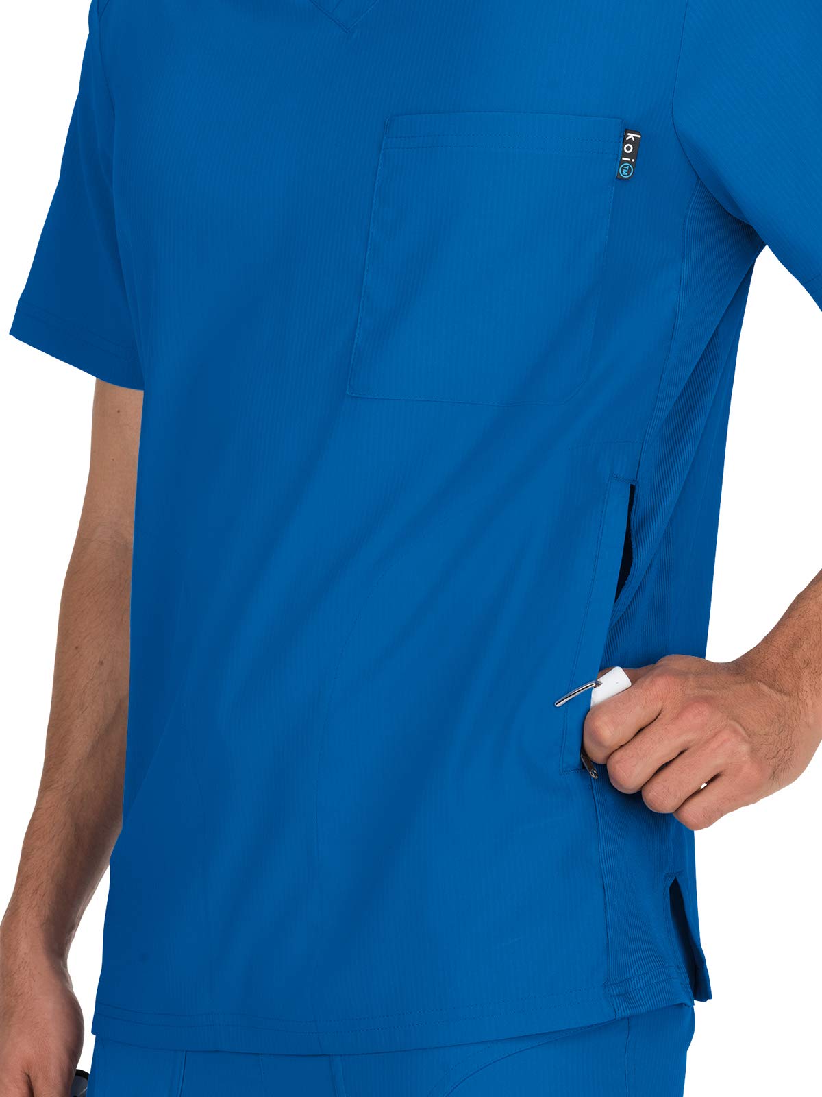 KOI Lite Lightweight & Athletic Styled Force Scrub Top for Men (Royal, (Small)