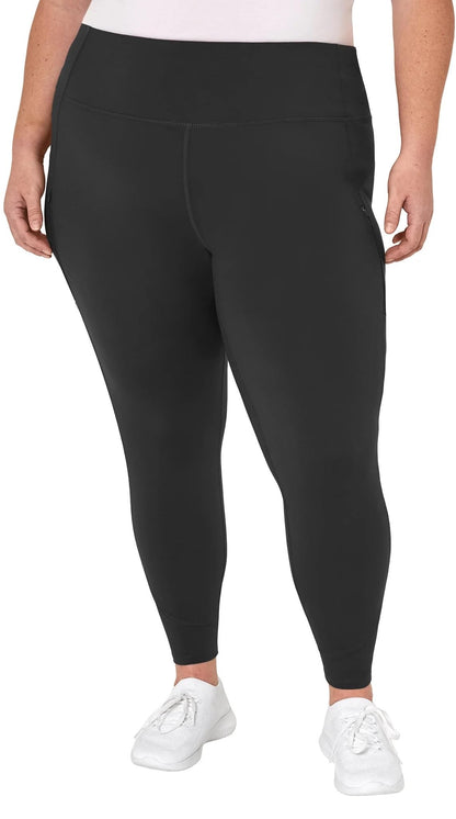 Mondetta World Outfitter Women's Moisture Wicking Cropped Legging Pant with Side Zip Pockets (US, Alpha, X-Large, Regular, Regular, Black)