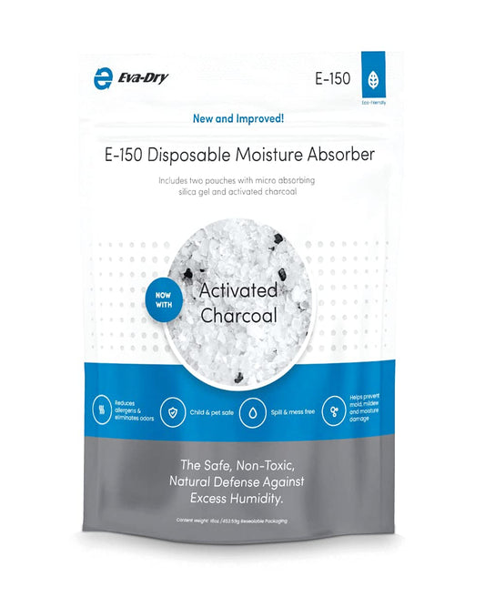 Eva-Dry E-150 Moisture Absorber with Activated Charcoal - Eliminate Dampness and Odors | Disposable (4 pack)