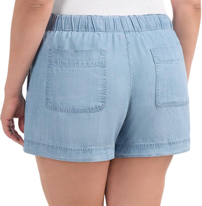 Hilary Radley Womens Lightweight Pull-on Tencel Short (US, Alpha, Large, Regular, Regular, Black)