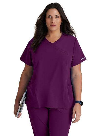 BARCO Skechers Vitality Women�s Charge V-Neck Scrub Top � Wine, 2XL