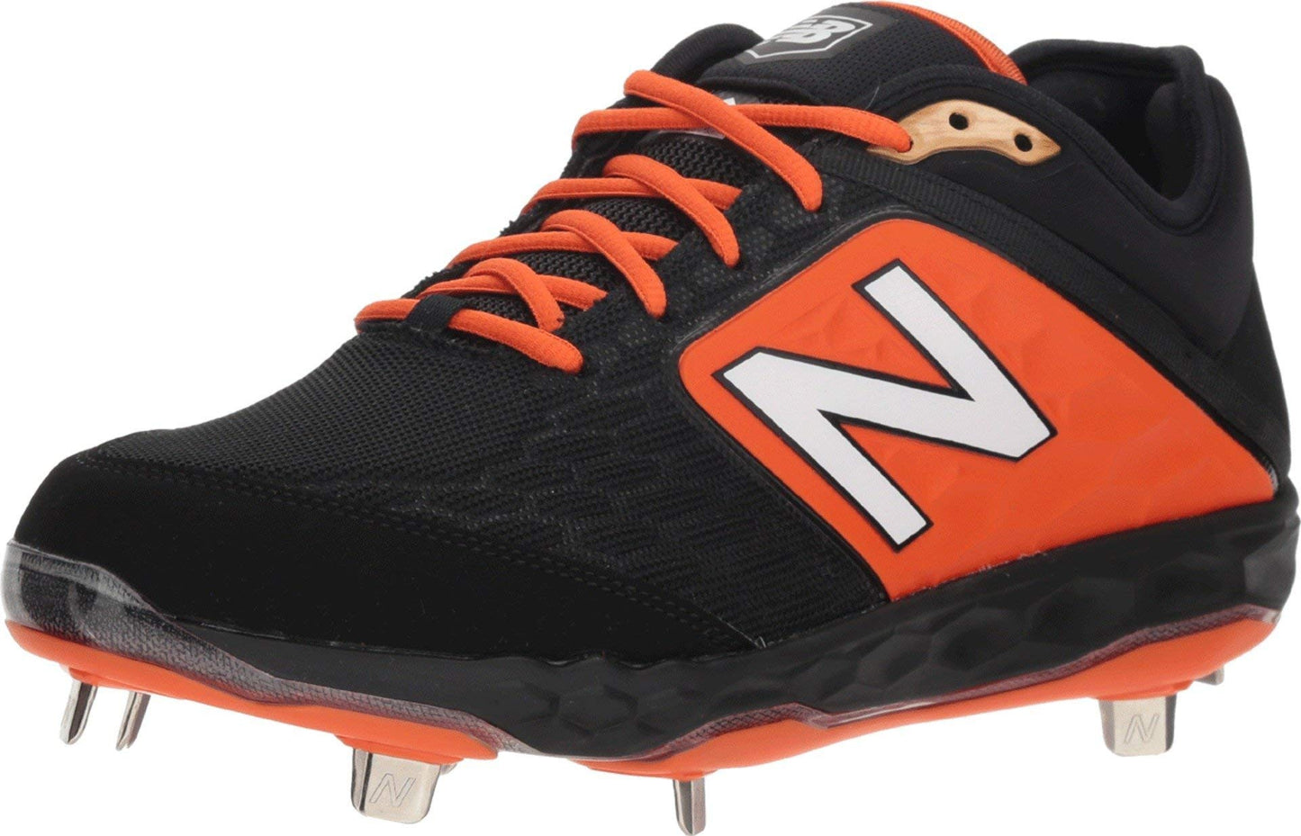 New Balance Men's 3000 V4 Metal Baseball Shoe, Black/Orange, 5.5 D US