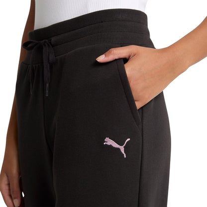 PUMA Fleece Sweat Pants for Women's Straight Legs Winter Sweatpants Black, L