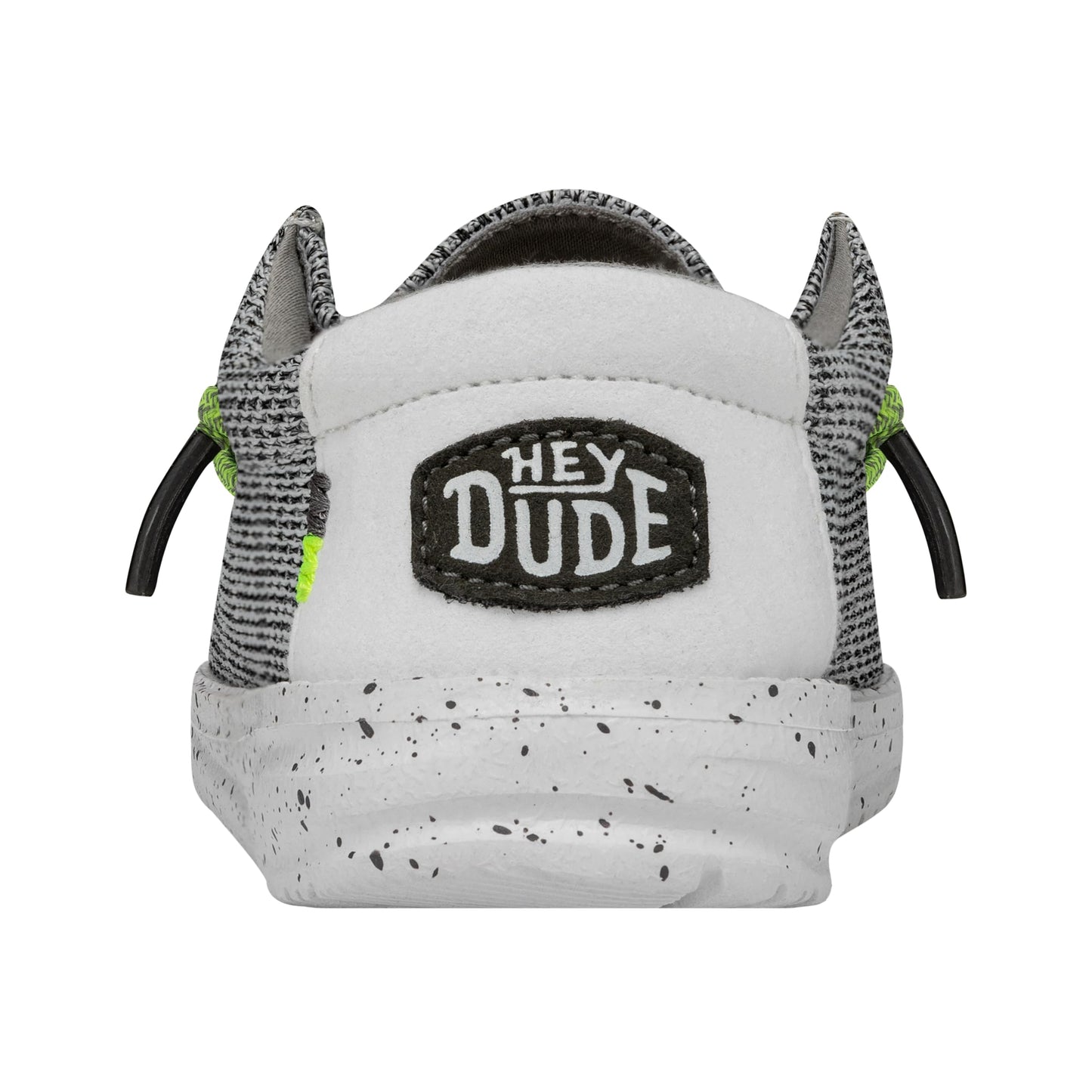 HEYDUDE Boy's Youth Wally Sox Slip On Shoe, Stone White Size 3 | Lightweight Casual Loafer with Elastic Laces and Removable EVA Insole