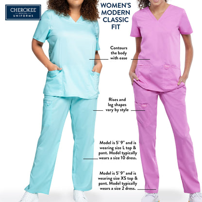 Cherokee WW Revolution Scrubs for Women Tapered Leg Drawstring Pant Navy