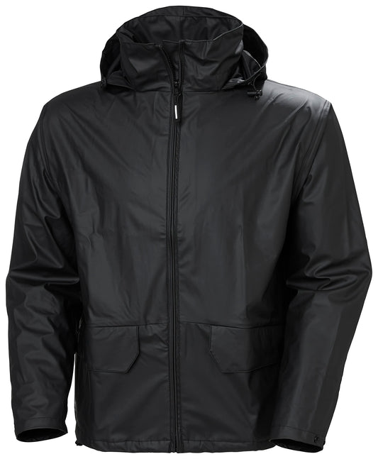 Helly-Hansen Workwear Voss Waterproof Mens Rain Jacket Featuring Full Stretch Fabric and Adjustable Hood, 990 Black - XS
